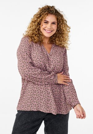 V-AUSSCHNITT - Bluse - fossil small fl aop