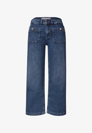Street One Studio, MID WAIST WIDE LEG JEANS IM LOOSE FIT - Pernera ancha - authentic mid blue wash