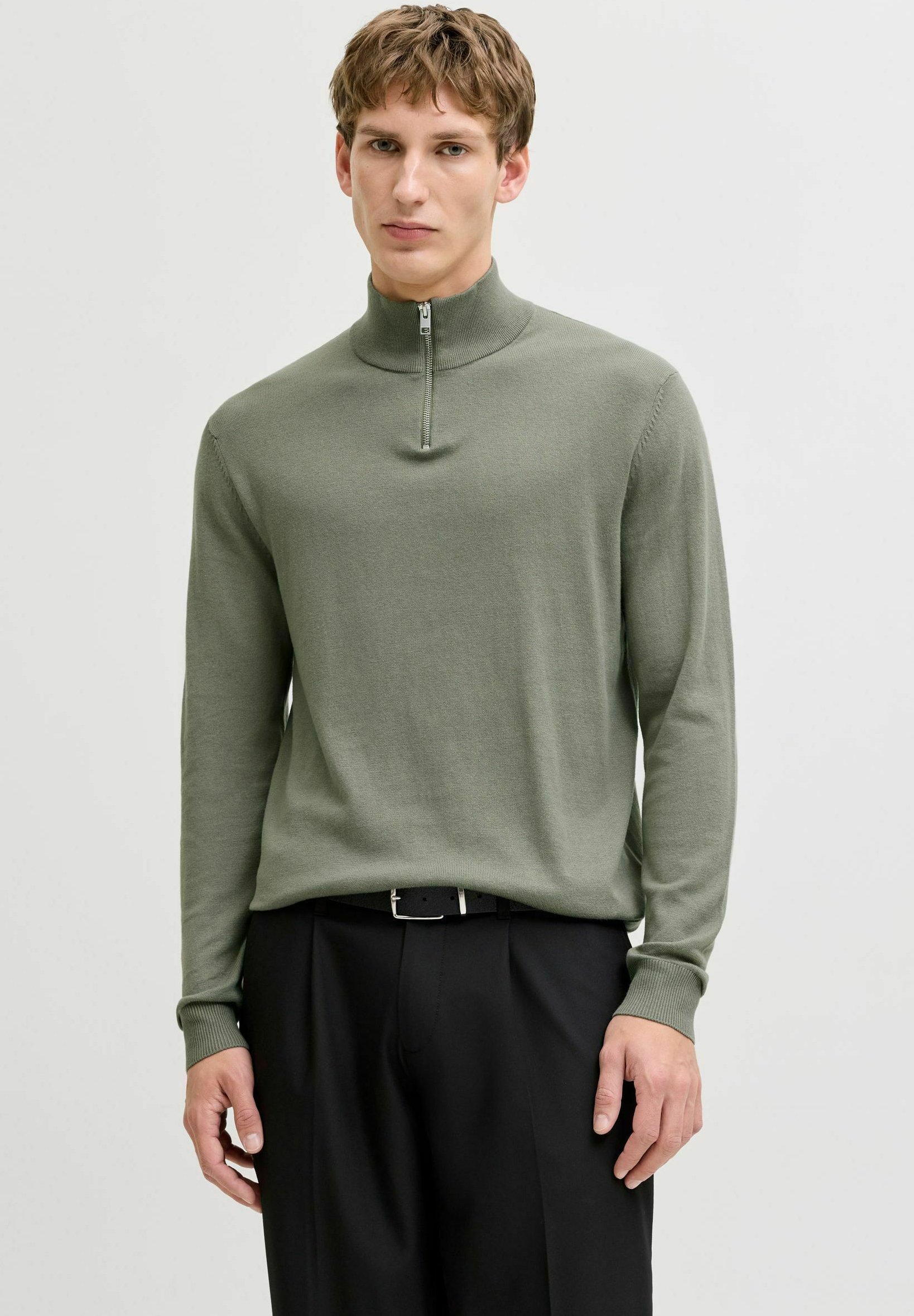 Jack & Jones JJEEMIL HALF ZIP - Trui - vetiver/lichtgroen - Zalando.nl