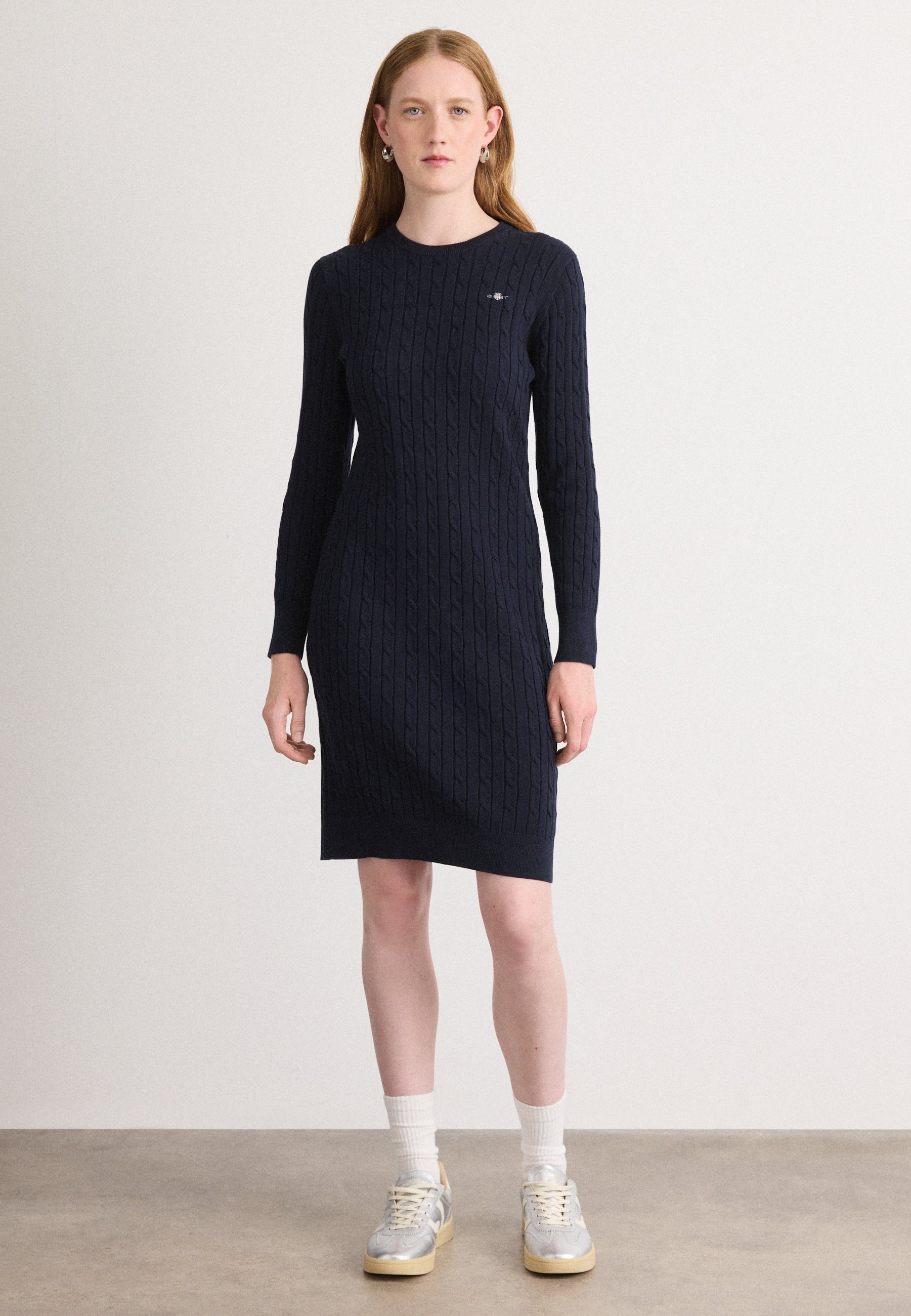 GANT CABLE C NECK DRESS - Shift dress - evening blue/dark blue - Zalando.ie