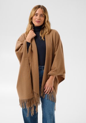 Kaffe, KAGAIA FRINGE PONCHO - Cape - camel cc