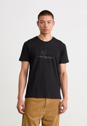Printtipaita - black/grey