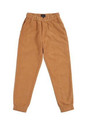 Beige Cordhose Jogginghosen mit elastischem Bund und Bündchen, Seitentaschen und lockerer Passform.