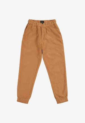 Beige Cordhose Jogginghosen mit elastischem Bund und Bündchen, Seitentaschen und lockerer Passform.