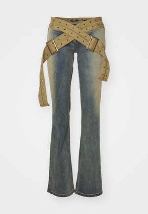 Jaded London STRAP UP STONEWASH - Jeans Bootcut - hellblau