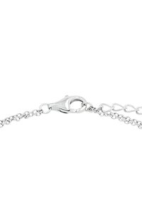 Silverfärgad kedjebracelet med en krabba klämma, med länkade segment och en slät yta. Klämman är formad för säker fastsättning.