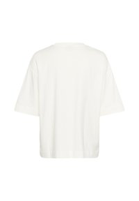 White cotton T-shirt with a relaxed fit, short sleeves, round neckline, and a straight hem. No visible patterns or hardware details.