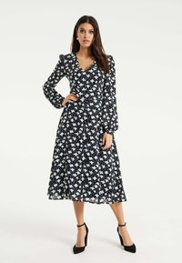 Liquorish FLORAL AND HEART PRINT  - Day dress - black