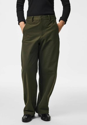 Pieces, PCRIKKE HW BARREL PANTS JRS NOOS BC - Pantalon classique - forest night