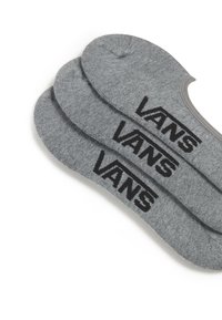 Szare skarpetki do kostek w lekkim materiale. Posiadają czarne logo "VANS" nadrukowane wzdłuż boku. Gładka tekstura i zaokrąglony kształt.