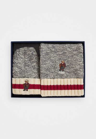 Polo Ralph Lauren POLO BEAR COTTON HAT & SCARF SET UNISEX - Čiapka - salt/pepper