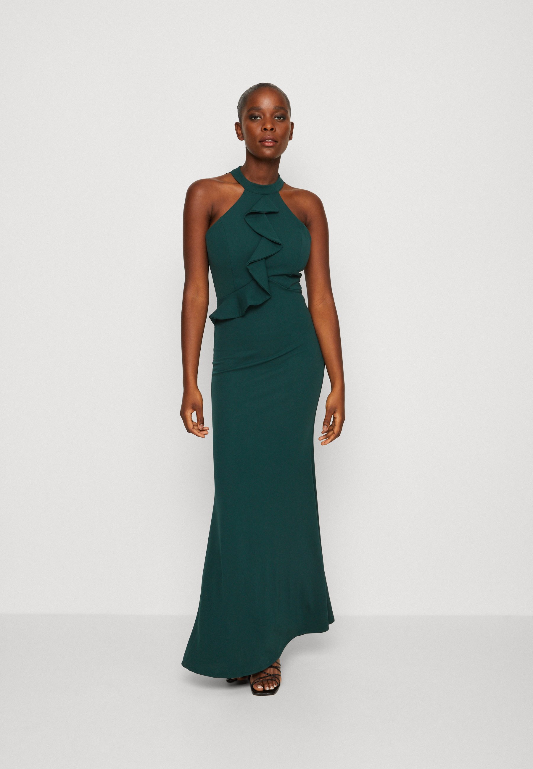 WAL G. TILLY RUFFLE HALTER NECK MAXI DRESS - Jerseykleid - forest 