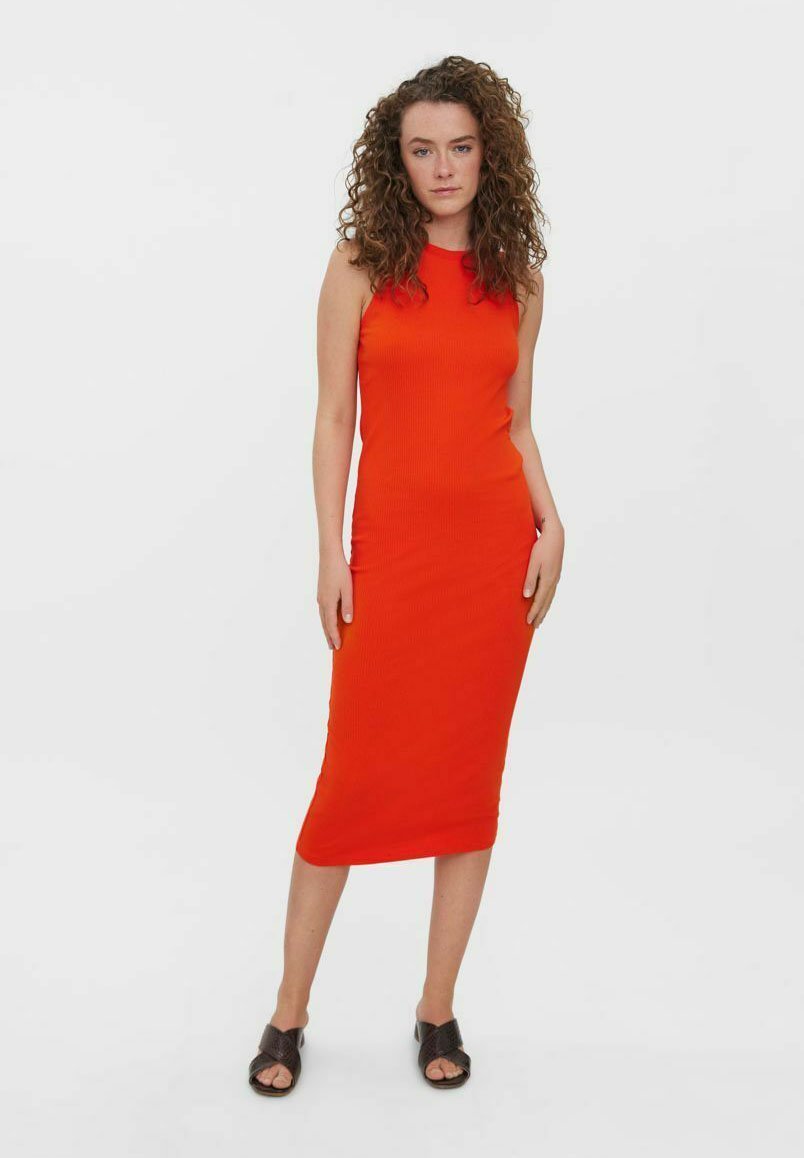 Vero Moda VMLAVENDER SL CALF VMA NOOS - Etuikleid - spicy orange/orange -  Zalando.de