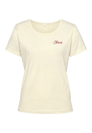 Vivance KURZARM - T-shirt z nadrukiem - creme rot