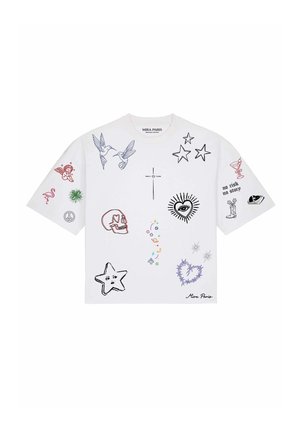 Mira Paris, FLASH TATTOO 1 BOXY TEE 26 UNISEX - Tričko s potlačou - white