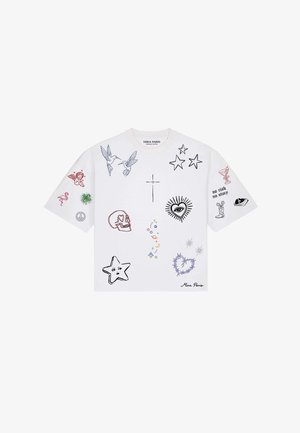 Mira Paris, FLASH TATTOO 1 BOXY TEE 26 UNISEX - Tričko s potlačou - white