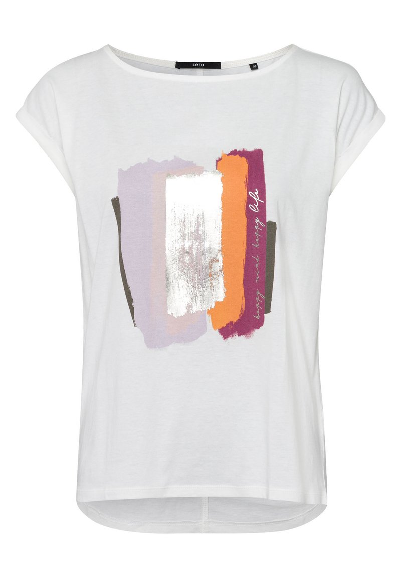 Damen Kleider | zero MIT METALLIC PRINT T-Shirt print offwhite/weiß - XR11400 Damen Kleider | zero MIT METALLIC PRINT T-Shirt print offwhite/weiß - XR11400