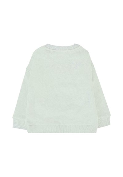 Lichtgroene pullover sweatshirt, zachte textuur, ronde hals, ribgebreide manchetten en zoom, relaxte pasvorm, naadloos ontwerp aan de achterkant.