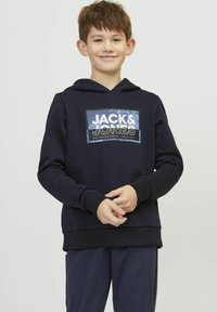 Jack & Jones Junior GEDRUCKT - Džemperis ar kapuci - navy blazer