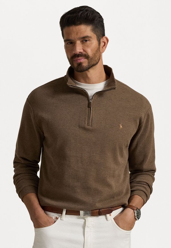 ESTATE-RIB QUARTER-ZIP PULLOVER - Jumper - cedar heather