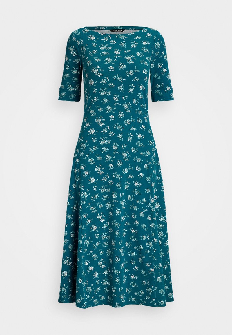 Lauren Ralph Lauren FLORAL STRETCH COTTON MIDI DRESS - Jerseykjole - indigo multi