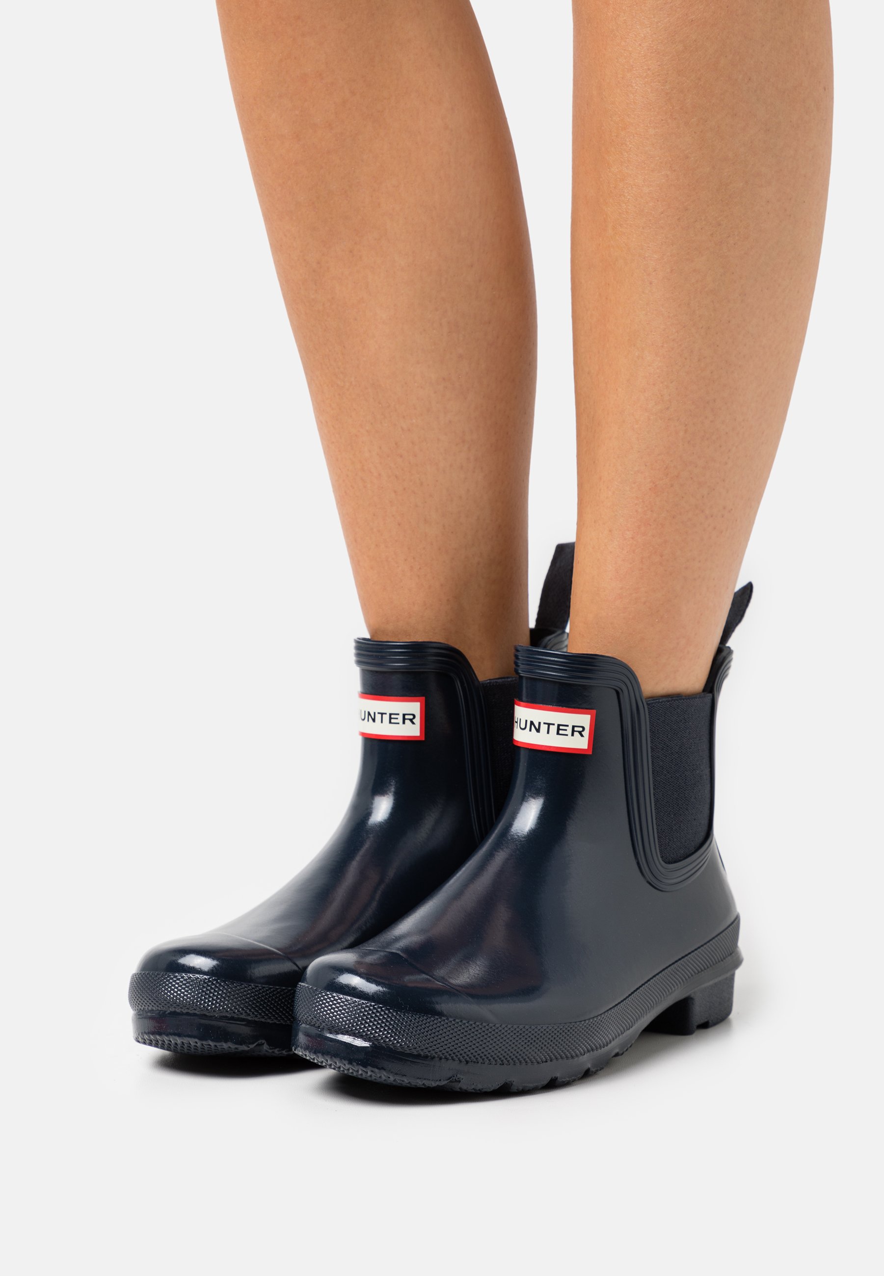 Hunter ORIGINAL WOMENS CHELSEA GLOSS BOOT VEGAN - Gummistøvler - navy/mørkeblå - Zalando.dk