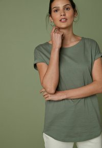 Next CAP SLEEVE T-SHIRT - Základné tričko - khaki green