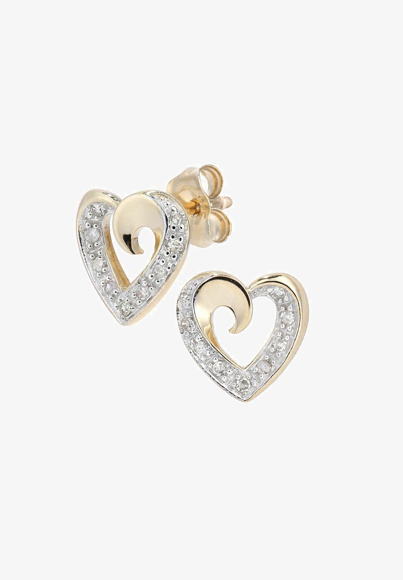 DIAMANT L'ÉTERNEL HEART STUD - Pendientes - yellow gold