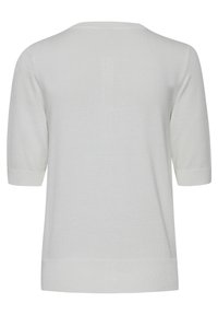 Lysegrå kortærmet sweater med ribbet halsudsk�æring og kant, lavet af et blødt, struktureret strikmateriale med en afslappet pasform.
