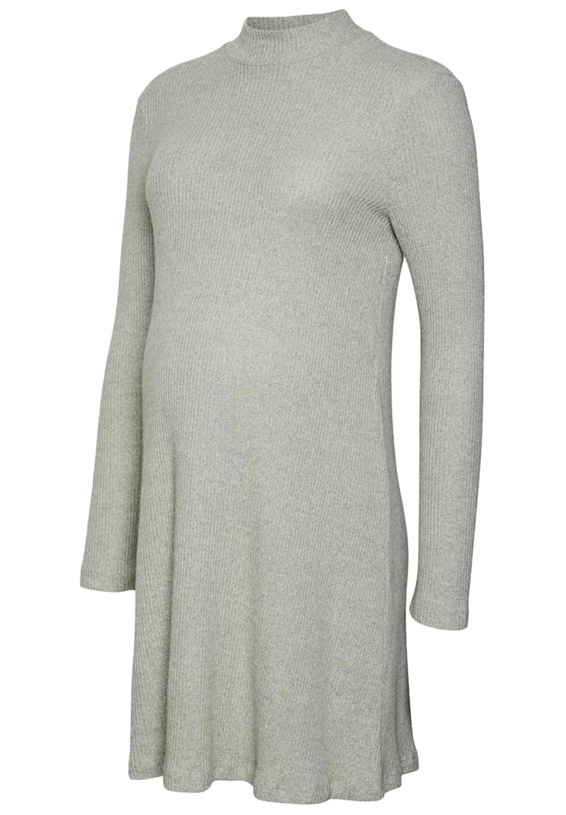 Vero Moda Gebreide jurk lichtgrijs gemêleerd