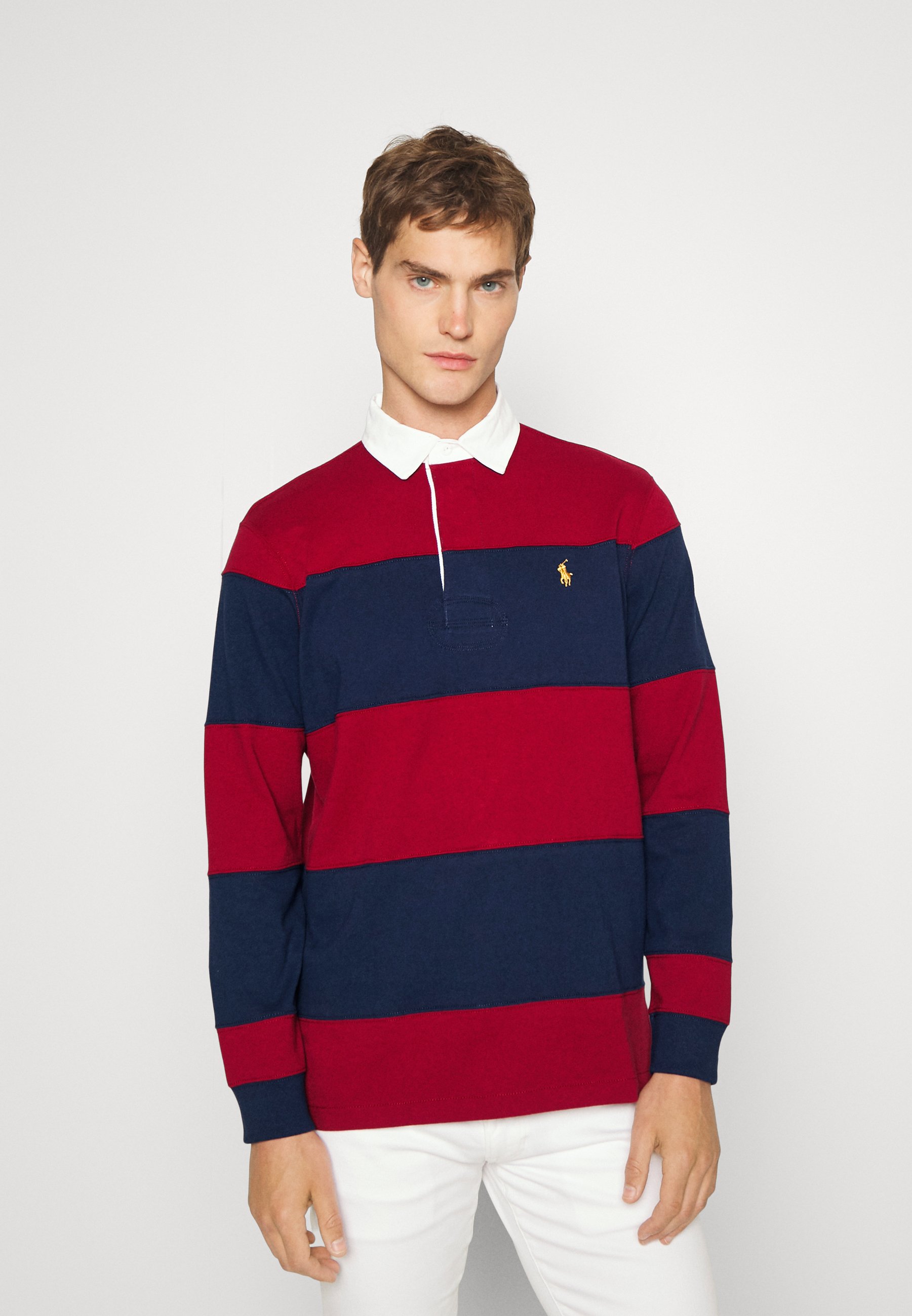 Polo Ralph Lauren LONG SLEEVE RUGBY - Polo newport navy/holiday red/azul marino - Zalando.es