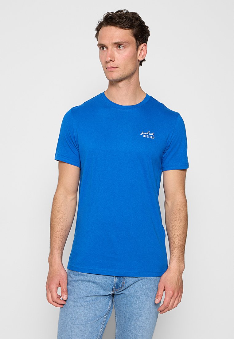 mustang T-shirt basic blauw