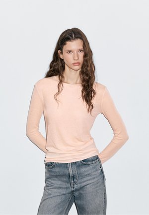 Massimo Dutti LIGHTWEIGHT LONG SLEEVE - Top s dlouhým rukávem - light pink
