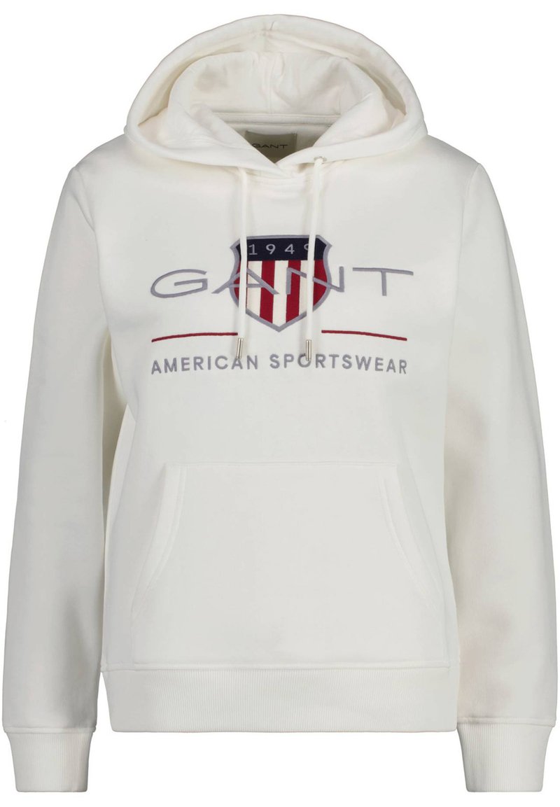 GANT - REL ARCHIVE SHIELD - Jersey con capucha - eggshell, Ampliar