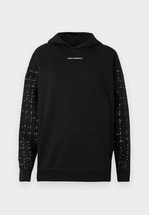 KARL LAGERFELD LOGO BOUCLE HOODIE - Φούτερ με κουκούλα - black