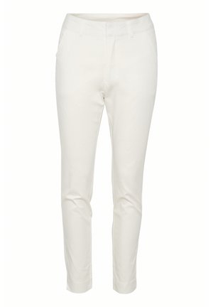 Witte op maat gemaakte broek met een slim fit, voorzien van twee zijzakken, riemlussen en een gladde textuur. Ontworpen voor een moderne silhouet.