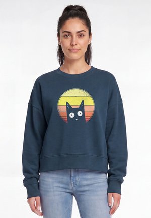 watapparel, SUNSET CAT - Sweatshirt - deep teal