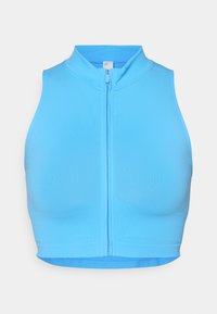 SLEEK SEAMLESS ZIP CROP - Topper - blue