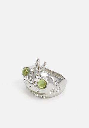 FROG PRINCE - Prsteň - silver-coloured/lime