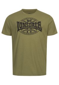 Lonsdale NORMALE PASSFORM DOPPELPACK MORHAM - Μπλουζάκι με στάμπα - black olive