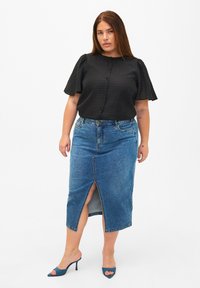 Zizzi MIT TEXTUR - Camicia - black