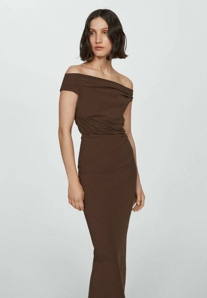 mango dress brown KITTIE LACE PLEAT DRESS main image 1