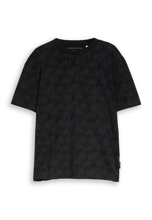 TOM TAILOR DENIM, TOM TAILOR DENIM T-SHIRT RELAXED FIT T-SHIRT MIT PALMENPRINT - T-Shirt print - black laser palm design