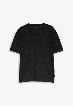 TOM TAILOR DENIM, TOM TAILOR DENIM T-SHIRT RELAXED FIT T-SHIRT MIT PALMENPRINT - T-shirts print - black laser palm design