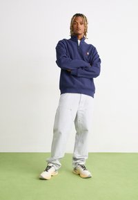 Carhartt WIP HALF ZIP AMERICAN SCRIPT - Sweatshirt - air force blue