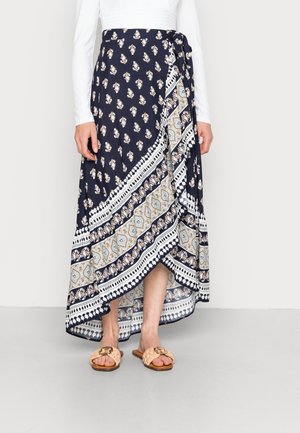 FLORAL - Falda acampanada - blau