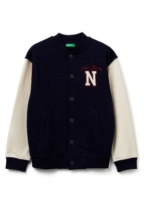 FIT WITH EMBROIDERY - Sweater met rits - blue