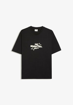Bershka, BOXY-FIT PRINTED - T-SHIRT - T-shirt print - black