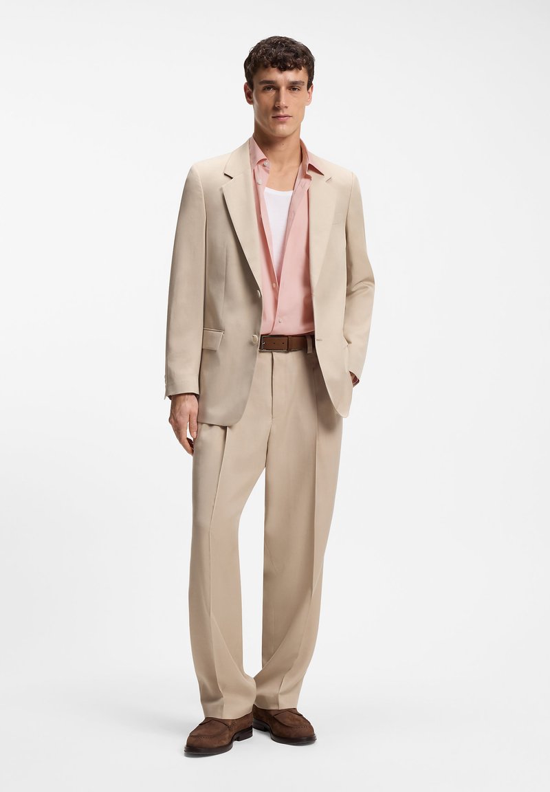 pink dress shirt brown shoes BOSS C-CODY-K-F-E-261 - pink shirt combination pant
