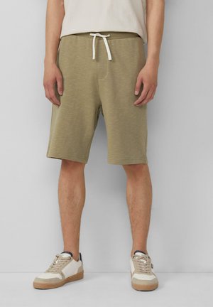 s.Oliver DETROIT-BERMUDA MIT FLAMMGARNSTRUKTUR IM RELAXED FIT - Pantalon de survêtement - helles olivgrün